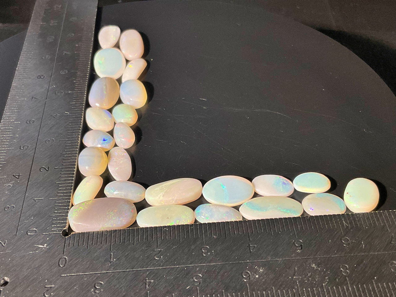 Multicolour Australian Coober Pedy Opal 24 Pc 36.65 Carat
